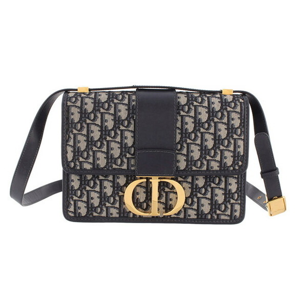 Dior 30 Montaigne Shoulder Bag Canvas Leather Bag Navy Blue - Picture 1 of 6